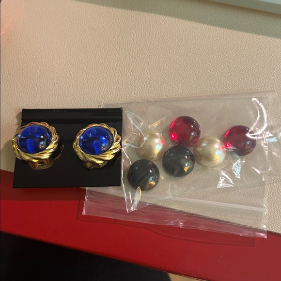 Vintage KJL Kenneth Jay Lane Interchangeable Clip On Earrings - Picture 15 of 15